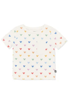 Toddler Crew Neck Tee in Pastel Mickey Mouse