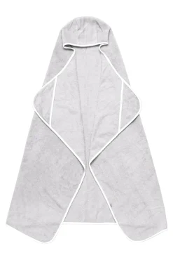 Toddler Hooded Bath Towel in Storm with Cloud Trim