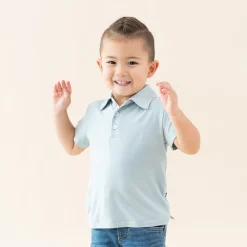 Toddler Short Sleeve Polo in Fog