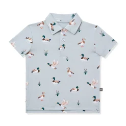 Toddler Short Sleeve Polo in Mallard Duck