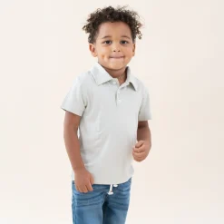 Toddler Short Sleeve Polo in Oat