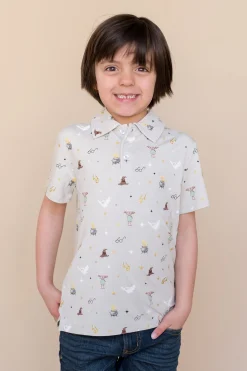 Toddler Short Sleeve Polo in Starry Icon