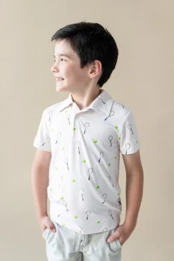 Toddler Short Sleeve Polo in Tennis