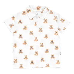Toddler Short Sleeve Polo in Teddy Bear