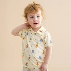 Toddler Short Sleeve Polo in Winnie the Pooh Celebration