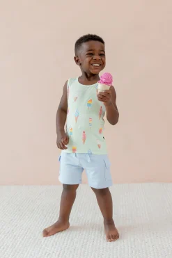 Toddler Tank Top in Mint Ice Cream
