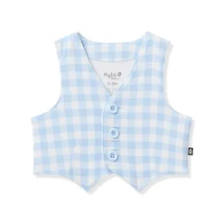 Tuxedo Vest in Gingham Breeze