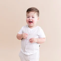 Tuxedo Vest in Oat