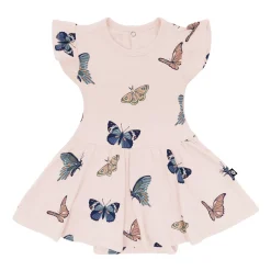 Twirl Bodysuit Dress in Blush Butterfly