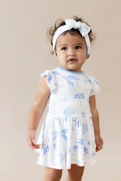 Twirl Bodysuit Dress in Toile Safari