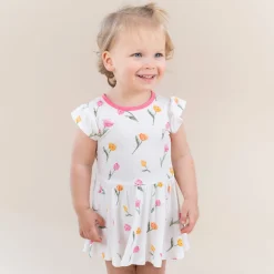 Twirl Bodysuit Dress in Tulip