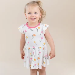Twirl Bodysuit Dress in Tulip