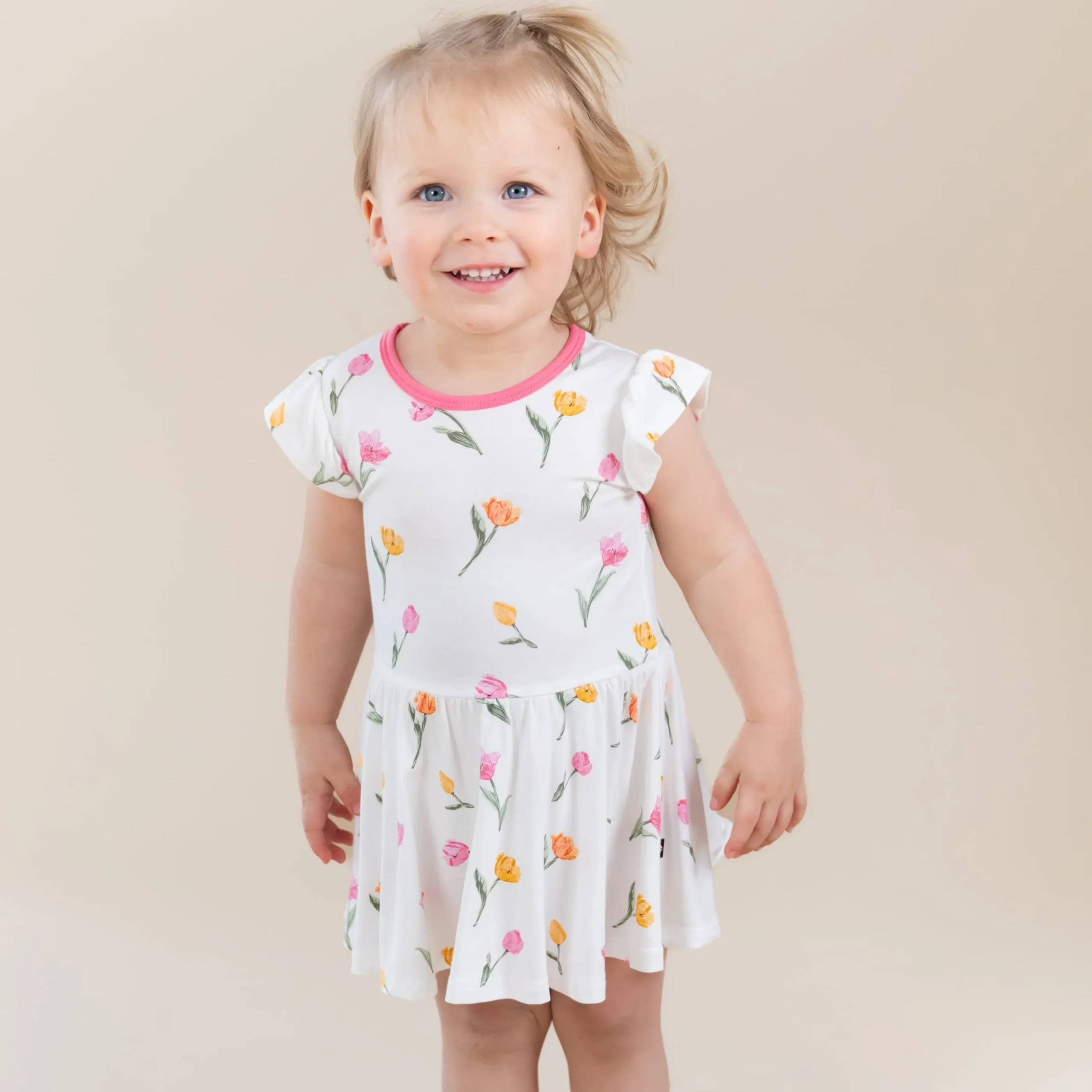 Twirl Bodysuit Dress in Tulip