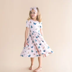 Twirl Dress in Blush Butterfly