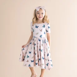Twirl Dress in Blush Butterfly
