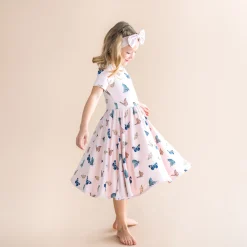 Twirl Dress in Blush Butterfly