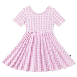 Twirl Dress in Gingham Thistle