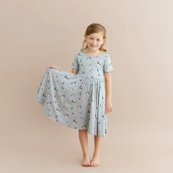 Twirl Dress in Mallard Duck