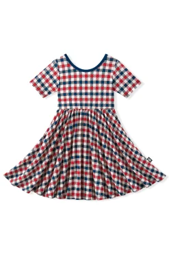 Twirl Dress in Patriotic Gingham