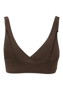 Women's Cross Front Bralette in Toffee