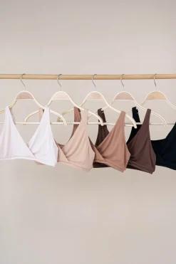 Women's Cross Front Bralette in Toffee