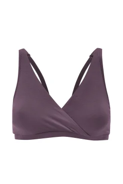 Women's Cross Front Bralette in Currant