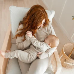 Women's French Terry Nursing Hoodie in Almond