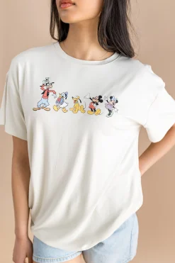Women's Graphic Tee in Mickey and Friends on Ecru