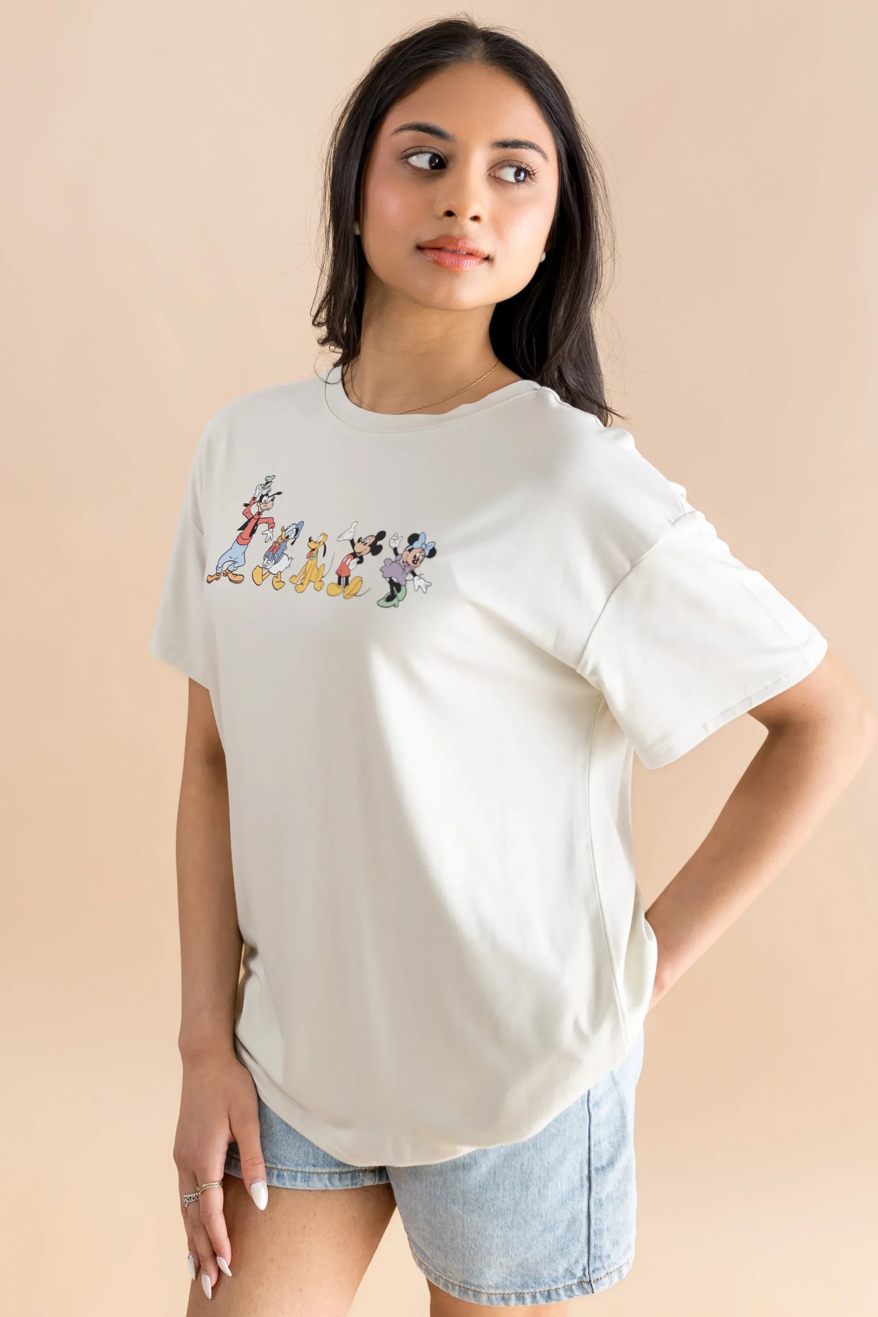 Women's Graphic Tee in Mickey and Friends on Ecru