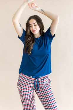 Women's Lounge Pants in Patriotic Gingham