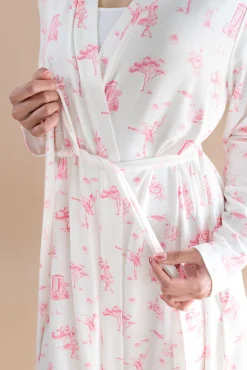Women's Lounge Robe in Toile Ballet