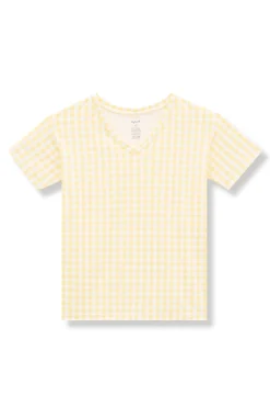 Women's Relaxed Fit V-Neck in Gingham Chamomile