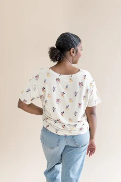 Women's Relaxed Fit V-Neck in Mickey Mouse and Friends