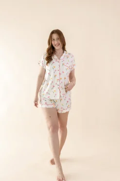 Women's Short Sleeve Pajama Set in Tulip