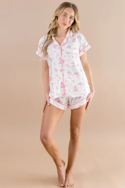 Women's Short Sleeve Pajama Set in Toile Ballet