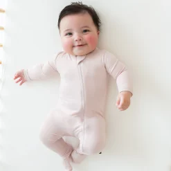 Zippered Footie in Blush