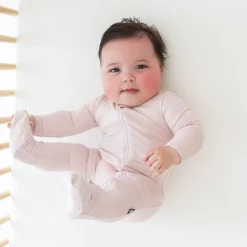 Zippered Footie in Blush