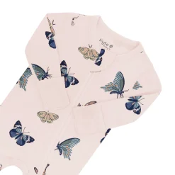 Zippered Footie in Blush Butterfly