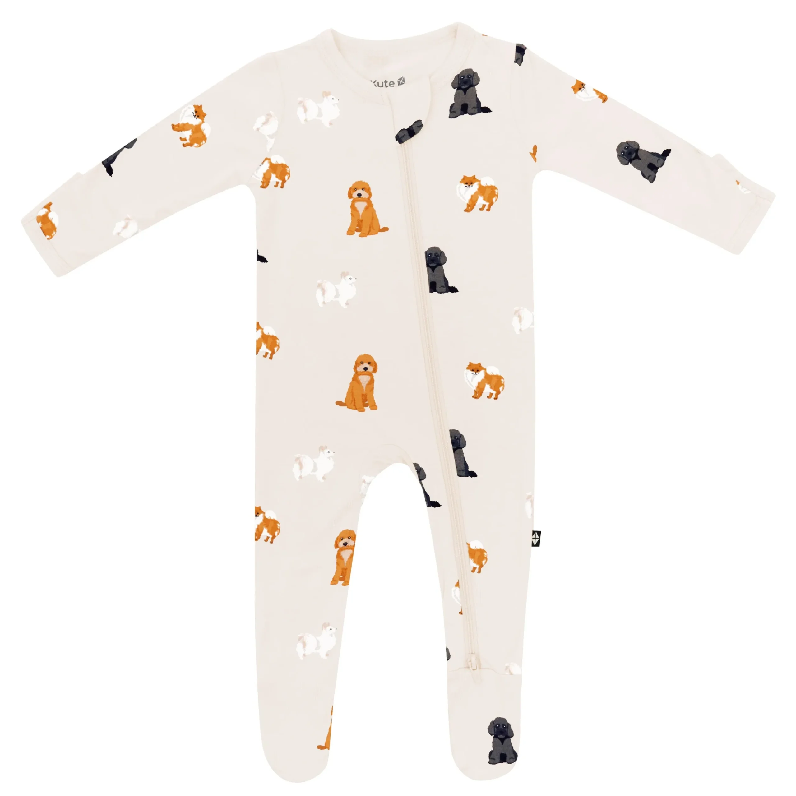 Zippered Footie in Fluffy Dog