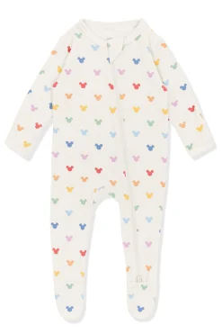Zippered Footie in Pastel Mickey Mouse