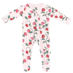 Zippered Footie in Strawberry Fields