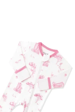 Zippered Footie in Toile Ballet
