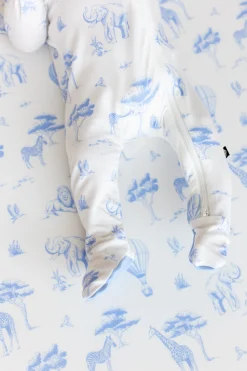 Zippered Footie in Toile Safari