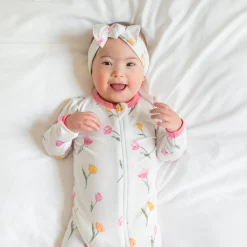 Zippered Footie in Tulip