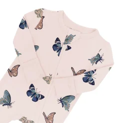 Zippered Romper in Blush Butterfly