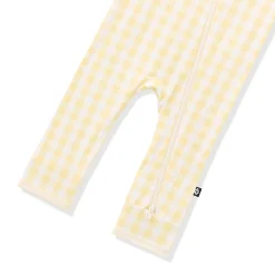 Zippered Romper in Gingham Chamomile