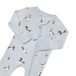 Zippered Romper in Mallard Duck