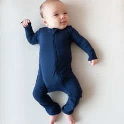 Zippered Romper in Navy