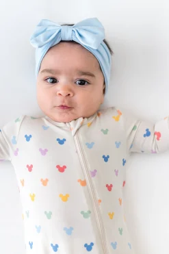Zippered Romper in Pastel Mickey Mouse