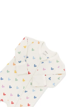 Zippered Romper in Pastel Mickey Mouse